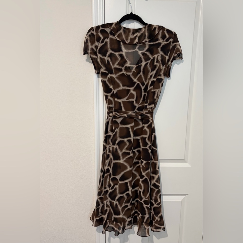 MSK Brown and Cream Midi Dress